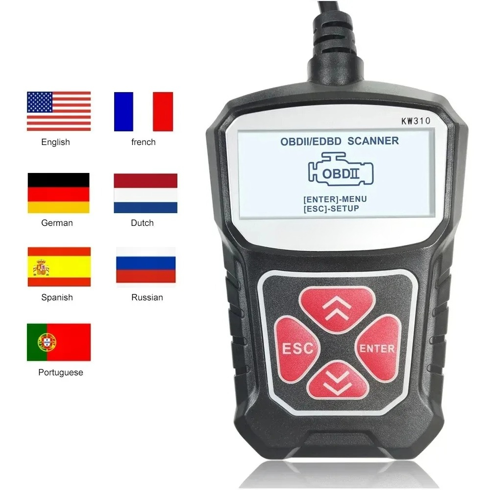 Car Diagnostic Tool - KW310 Ferramenta de Diagnóstico Automotivo OBD2
