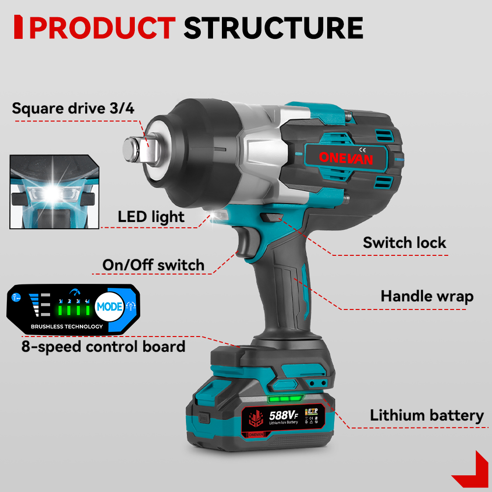 Torque Wrench - Chave de Impacto Elétrica Sem Fio